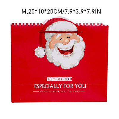 

Portable Creativity Christmas Gift Bag High Quality Paper Cartoon Santa Claus Printed Cute Portable Children Gift Bag