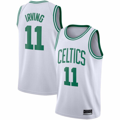 

2019 New Mens Boston Celtics 11 Kyrie Irving White Black Green Basketball Jersey Size -XXL