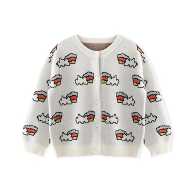 

Cicie self-employed childrens clothing girls coat cloud sweater cardigan girls sweater childrens shirt C91203 white 11052A