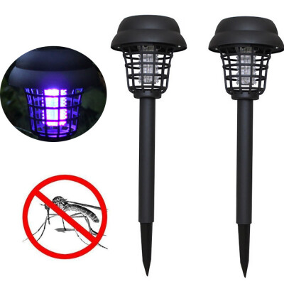 

Gobestart 2PC Solar Powered LED Light Mosquito Pest Bug Zapper Insect Killer Lamp Garden