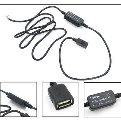

USB Voltage Adaptor Converter 12V to 5V USB DC-DC Buck Converter Step Down Module Car Accessories