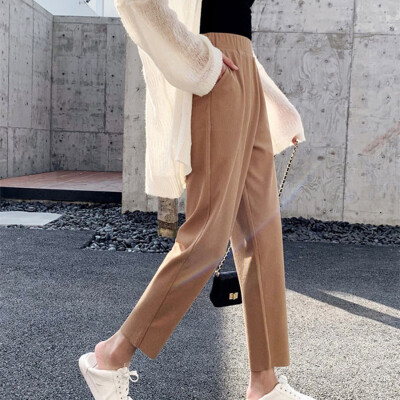 

Autumn Winter Women Harem Pants Casual High Waist Elastic Female Korean Style Solid Color Sweatpants Trousers