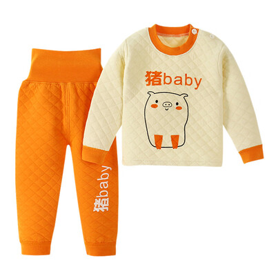 

Kids Boys Girls Thermal Underwear Set Girls Pajamas Cute Cartoon Printed T-shirt Tops Pants For Toddler Kid