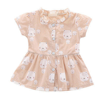 

Causal toddler baby dress cartoon animals pattern cotton soft dress princess dress outfit for 0-24M