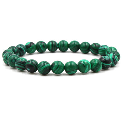 

8 mm Matte Black Matt Stone Malachite Pair Bracelet Hand Cord Unisex Bracelet Jewellery Hot Gift