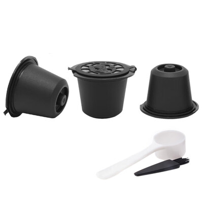 

3pcspack Refillable Reusable Nespresso Coffee Capsule With 1PC Plastic Spoon Filter Pod with Brush 20ML Filters i cafilas