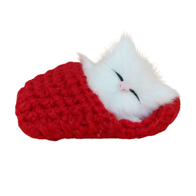 

Siaonvr In Stock Simulation Cat Vocalize Meow Meow Slippers Kitten Plush Toys Doll