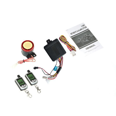 

2 Way Motorcycle Alarm System with Remote Engine Start Remote Transmitter Shock Sensor Anti-Theft Security System LCD Display DC12