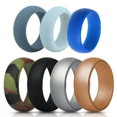

Silicone Finger Ring Sets 7 Colors Flexible Hypoallergenic Engagement Army Band Rubber Wedding Engagement Ring