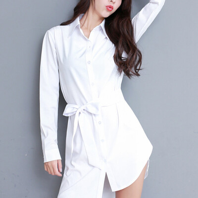 

Women Casual Long Sleeve Blouse Button Down Slim Fit Shirts Lapel Collar Tops