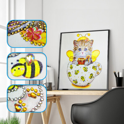 

Gobestart Special Shaped Diamond Painting DIY 5D Partial Drill Cross Stitch Kits Crystal R