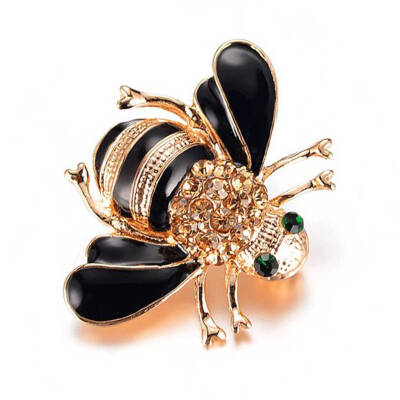 

Women Girls Mini Bee Brooch Pin Female Banquet Prom Wedding Buckle Insect Crystal Brooch Breastpin