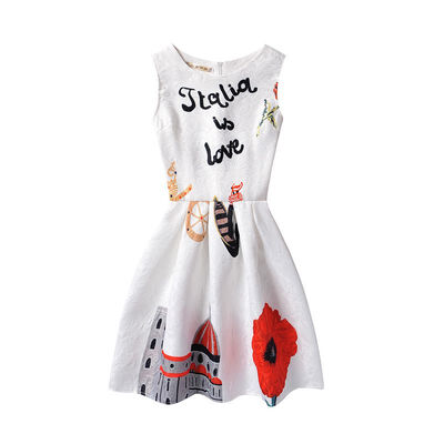

Children Girls Princess Dress Sleeveless Kids Dresses For Girls Printed Casual Children Clothing Vestido Infantil New 8-13Y