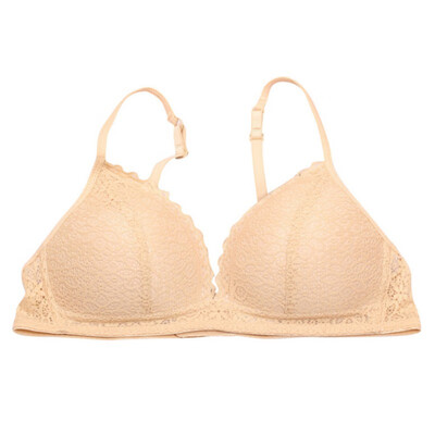 

Women Sexy Lingerie Cross Straps Lace Bras Plus Size Thin Beautiful Back Push Up Wire Free V Neck Bras