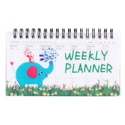 

1Pc Cute Cartoon Flamingo Weekly Planner Rollover Coil Notebook Schedule Agenda For Kids Gift Mini Portable Office School Supplies