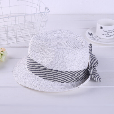 

Baita Leisure Korean Edition Butterfly Knot Straw Knitting Jazz Hat Lady Straw Hat Sunshade Sunscreen Beach Holiday Wholesale