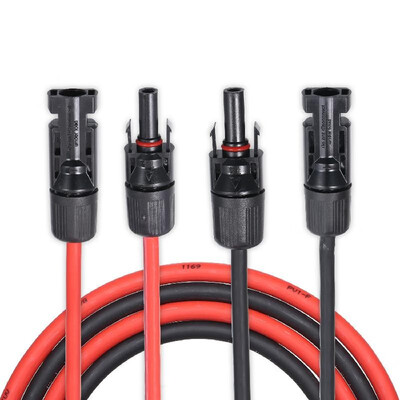 

1 Pair 25405060100 Feet Black Red 10AWG Solar Panel Extension Cable Wire with Waterproof MC4 Female&Male Connector Solar