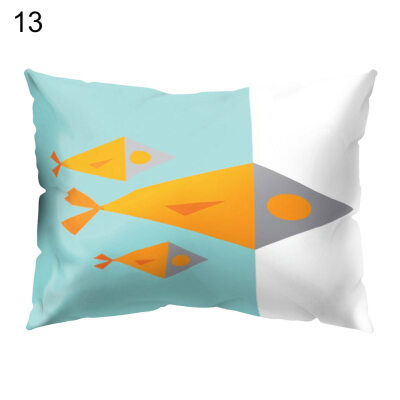 

Circle Fish Dot Stripe Cactus Pillow Case Cushion Cover Sofa Bed Car Hotel Decor