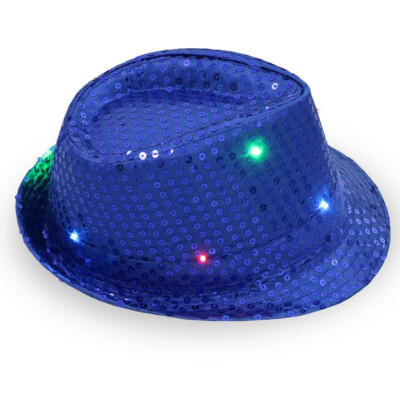 

1 Pcs LED Light Up Sequin Jazz HatAdult Glitter Sequins Light Up Party Cap