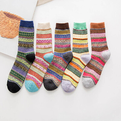 

Autumn And Winter Unisex Women Men Casual Creative Socks Casual Warm Winter Knit Wool Socks