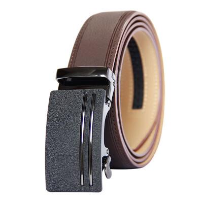 

BPSTAR Mens Automatic Buckle Genuine Leather Mens Ratchet Holeless Belt Business High Quality Mens Real Belt for Pants