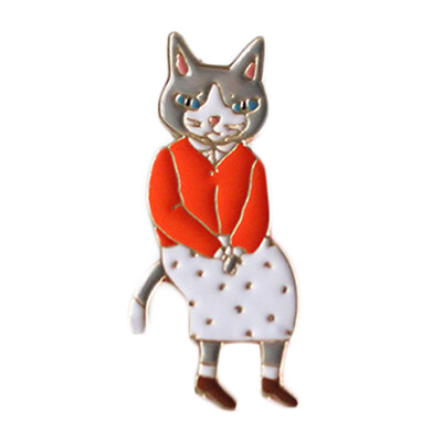 

Japanese Korean Version Cartoon Cute Cats Rabbits Foxes Metal Brooch Pins Fashion Jewelry Wholesale Cute Original Brooch