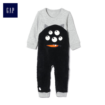 

GAP flagship store male baby Halloween series cartoon pattern jumpsuit baby crawling suit 374277 light hemp gray 80cm 12-18 months