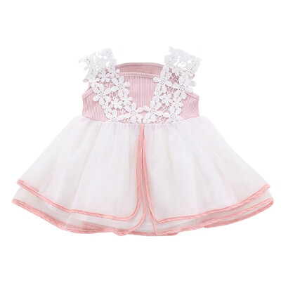 

Summer Lovely Toddler Pretty Baby Girls Dress Toddler Kids Sleeveless Lace Tulle Sundress Floral Party Princess Dresses 0-4T