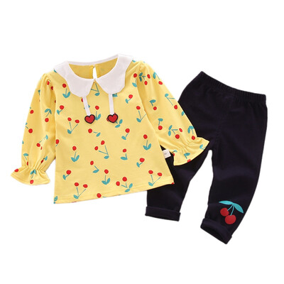 

Brand New Infant Toddler Newborn Baby Girls Floral Cherry Clothes TopsLeggings Pants 2Pcs Set Bottoms Casual Outfits