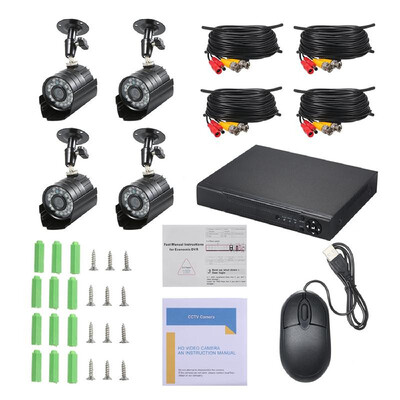 

4CH Security Camera System Full 1080P Video DVR Recorder with 4 1080P Indoor Outdoor Weatherproof CCTV Cameras