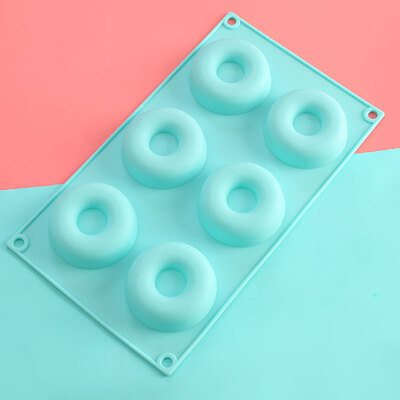 

6-Cavity Eco-Friendly Baking Nonstick Heat Resistant Silicone Donut Mould Durable Doughnut Making Silicone Mould