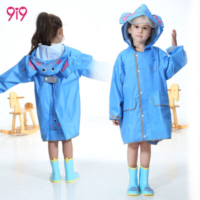 

9i9 long love childrens raincoat boys&girls kindergarten pupils cartoon raincoat hidden backpack poncho net red backpack raincoat 1900040 blue elephant
