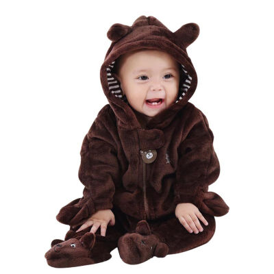 

Spring Autumn Baby Clothes Boy Pajamas Jumpsuit Animal Baby Rompers Clothing Flannel Cartoon Girl