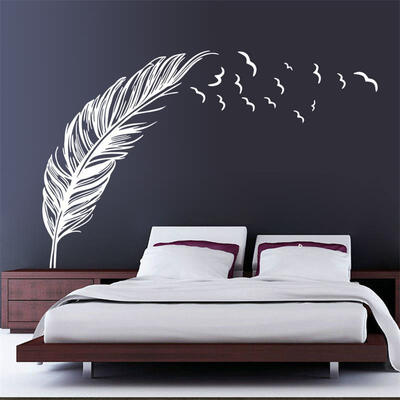 

180120cm Lovely Creative 3D Home Decor Wall Sticker Flying Feather for Living Bedroom Room Home Decoration Wallpaper