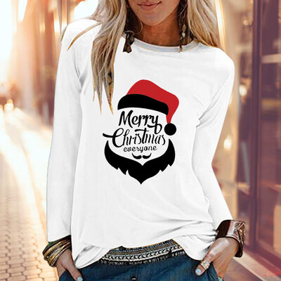 

Tailored Christmas Women Solid Color Print Tops Hooded Pullover Blouse T-Shirts