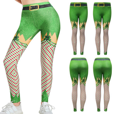 

Tailored Women Christmas Print High Waist Leggings Fitness Sports Running Athletic Pants