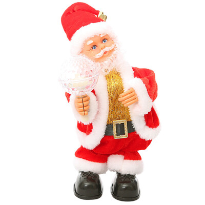 

YIWULA12inch Musical Santa Claus Plush Toy Doll Singing Dancing Electric Christmas