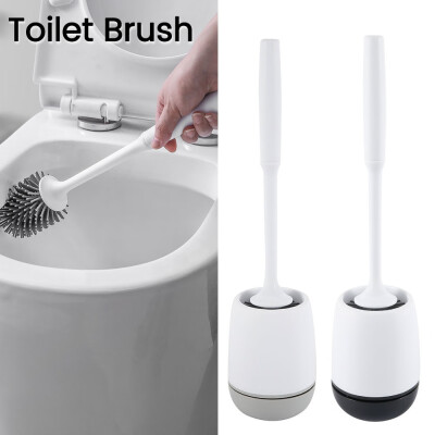 

Willstar Toilet Brush&Holder Soft Silicone Brush with Quick Drying Holder Set Black gray Upgrade