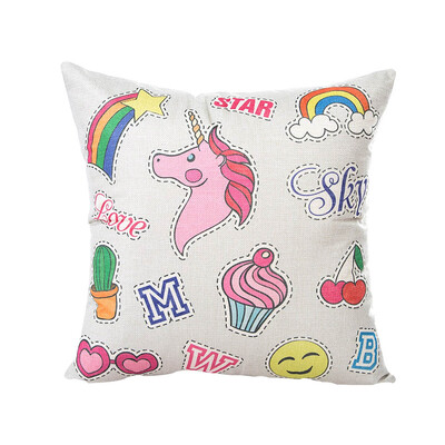 

18 x 18IN Unicorn Series Cotton Linen Decorative Zippered Throw Pillow Cases for Couch Sofa Chairs Office Home Decor