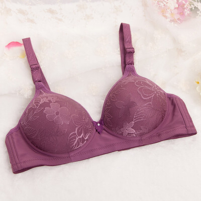 

Large size no steel ring bra thin section breathable gather three-breasted youth middle-aged underwear bra