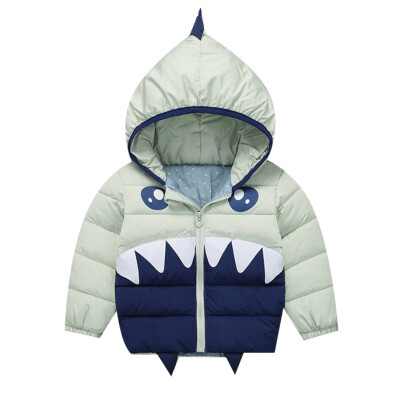 

Baby Clothes 1-6T Girlbaby Boy Hooded Down Jackets Casual Cartoon Pattern Windproof And Warm Lightweight Childrens Down Coat