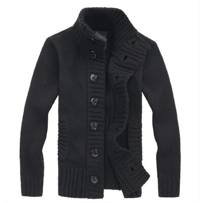 

Men Knitted Long Sleeve Buttons Outwear Tops Winter Warm Plus Size Coat Cardigan