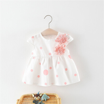 

Summer Baby Children Dresses Girl Short Sleeve Cotton Print Dress Infant Kid Princess Dress