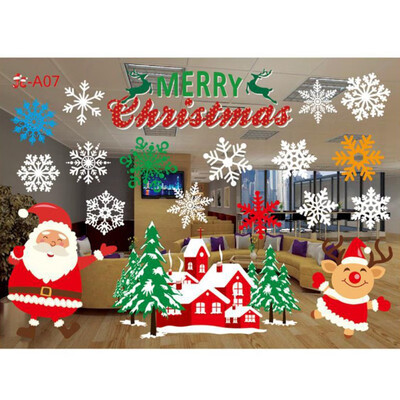 

Christmas Window Decor Cartoon Shape Sticker Funny Cute Christmas Decoration Window Sticker
