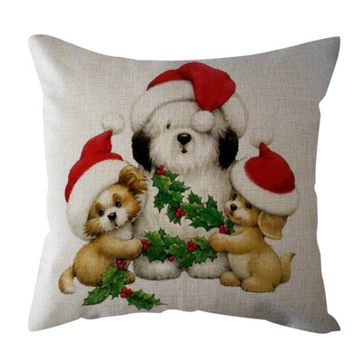 

Tailored 18 Xmas Cotton Pillow Case Linen Cushion Cover Merry Christmas Home Decoration