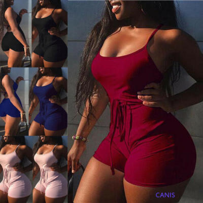 

US Women Playsuit Jumpsuits Rompers Casual Beach Overall Solid Color Plus Size