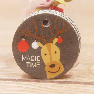 

100pcs\set Cute Circle Shape Kraft Christmas Paper Gift Hang Tag For Christmas Favors\Baby Toy Display Package\Label Tag