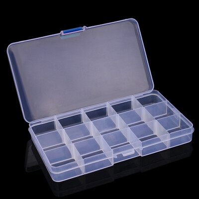 

Gobestart Plastic 15 Slots Adjustable Jewelry Storage Box Case Craft Organizer Bead A