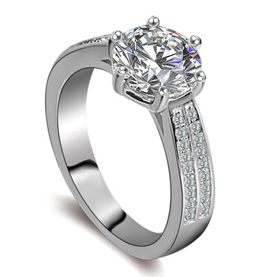 

Sparkling 925 Solid Sterling Silver Gemstone White Sapphire Ring Bride Wedding Engagement Ring Jewelry Size 5 6 7 8 9 10 Funny