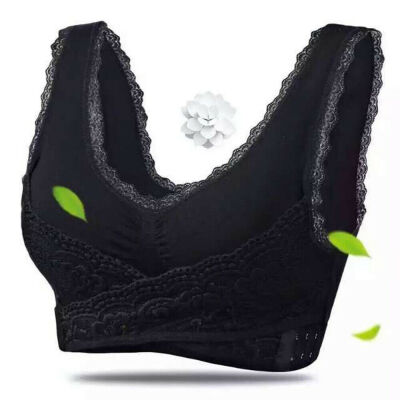 

Sexy Front Cross Side Buckle Wireless Lace Bra Breathable for Women Sport Yoga